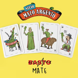 MAZO DE CARTAS ARGENTO - Naipes estilo español con personajes