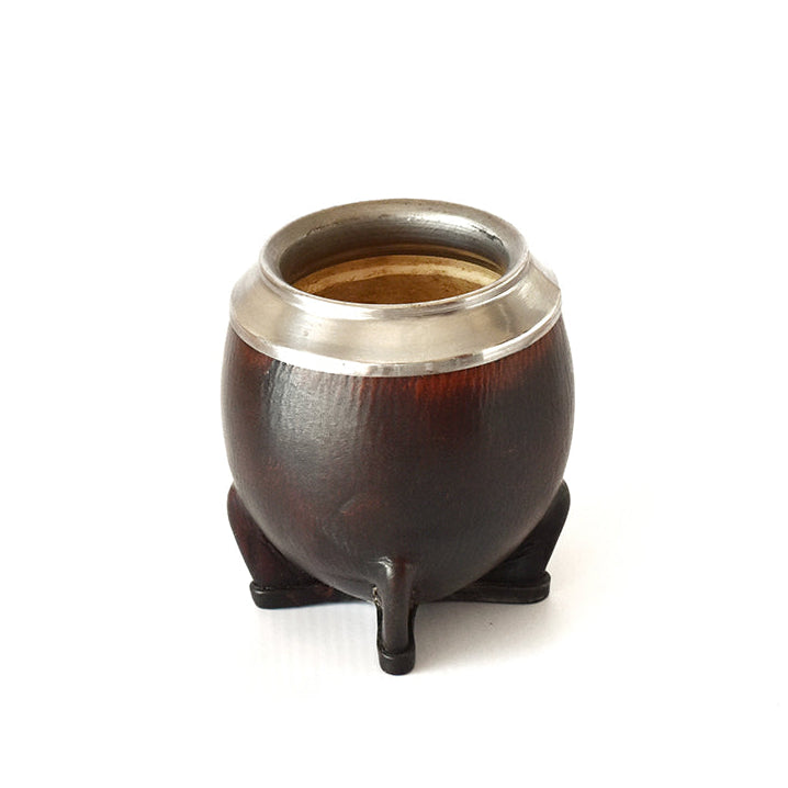 Mate Torpedo(Calabaza) Cuero MARRÓN - Virola de Acero