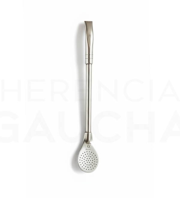 HERENCIA GAUCHA - Bombilla estilo Pico de Loro, Bombilla premium de Alpaca. Longitud 19cm.