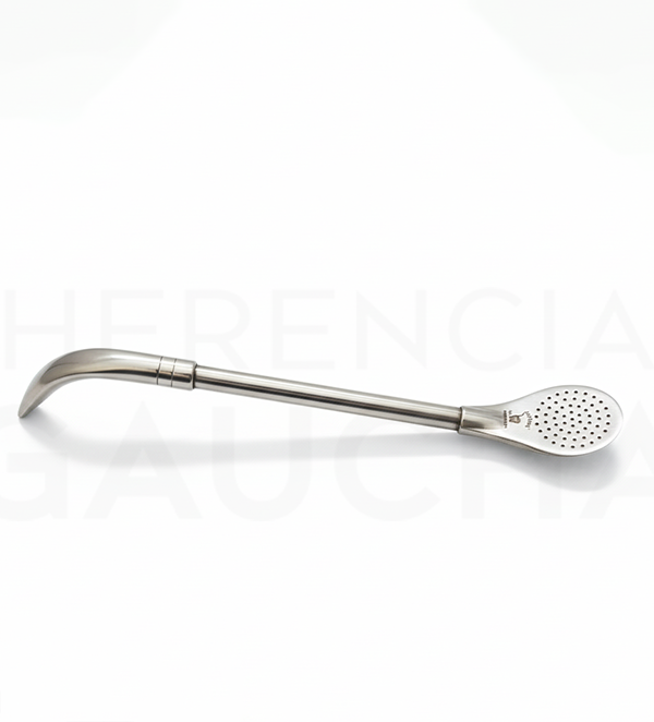 HERENCIA GAUCHA - Bombilla estilo Pico de Loro, Bombilla premium de Alpaca. Longitud 19cm.