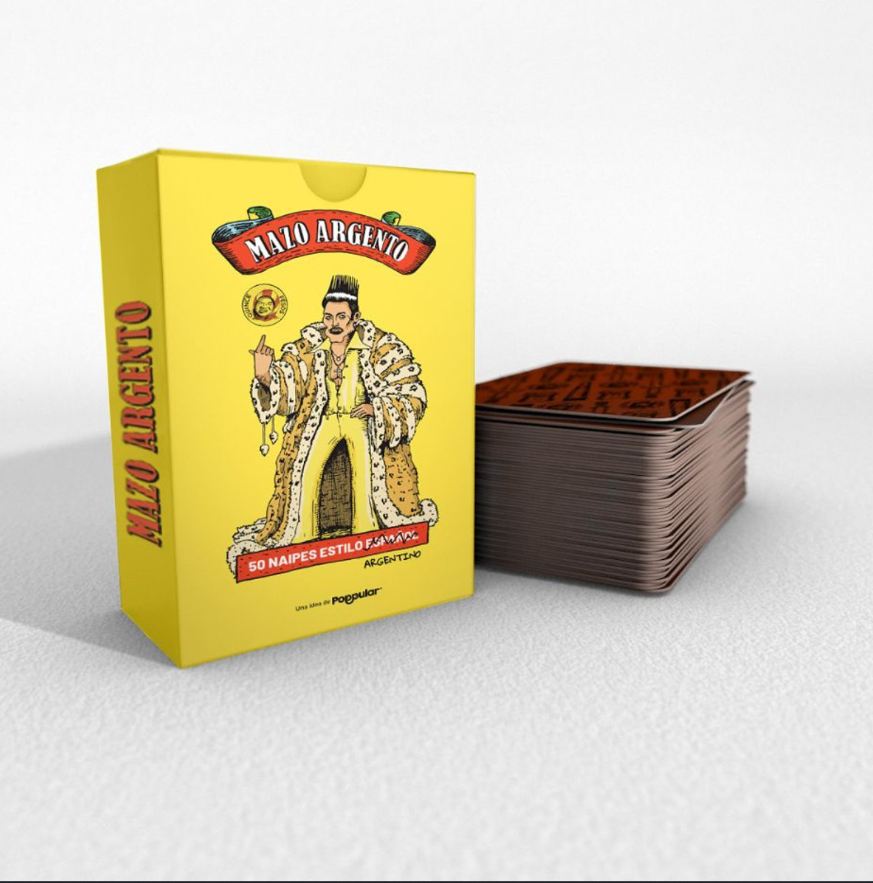 MAZO DE CARTAS ARGENTO - Naipes estilo español con personajes