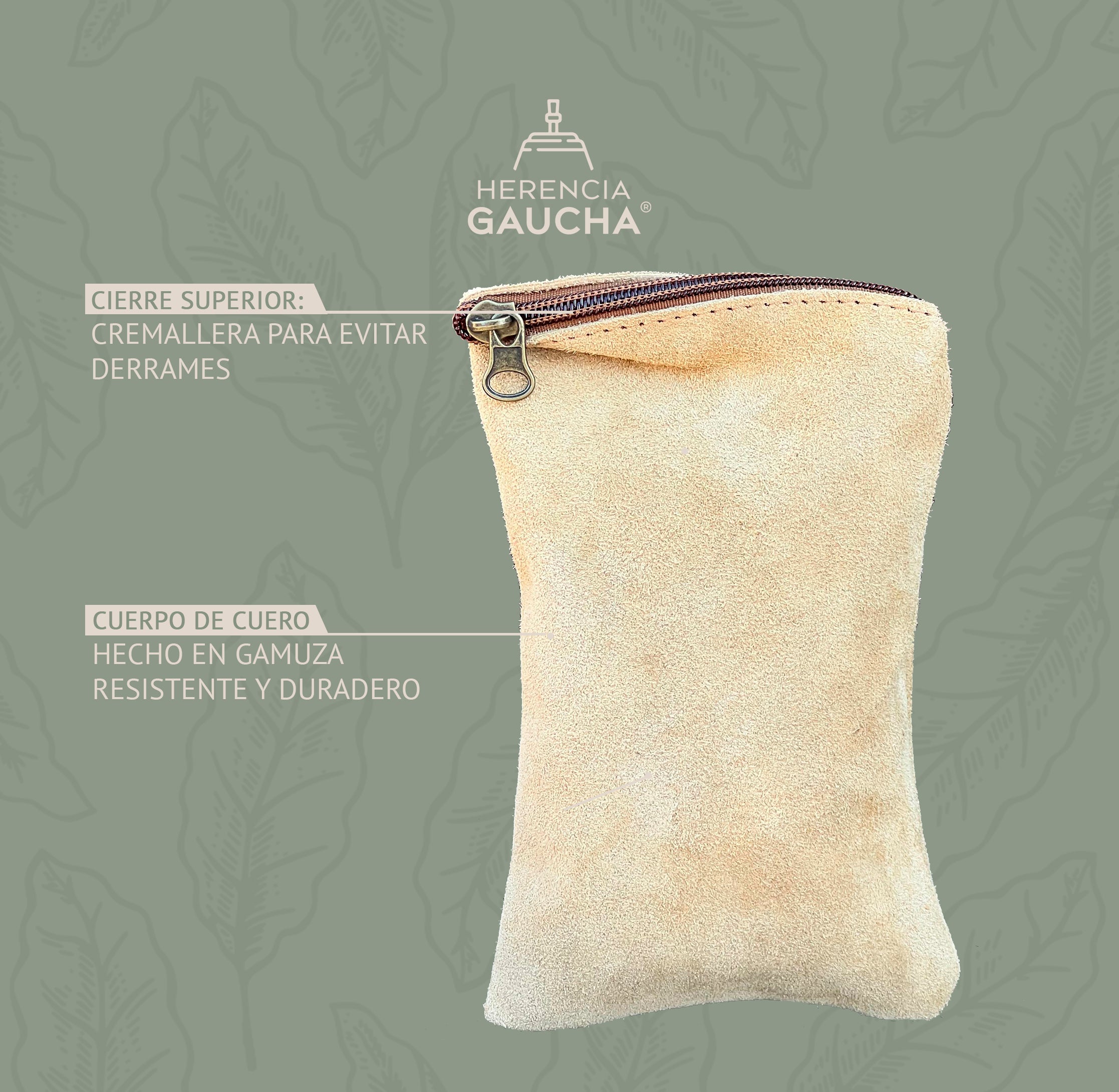 HERENCIA GAUCHA - Yerbera de Gamuza 1/4 Kg