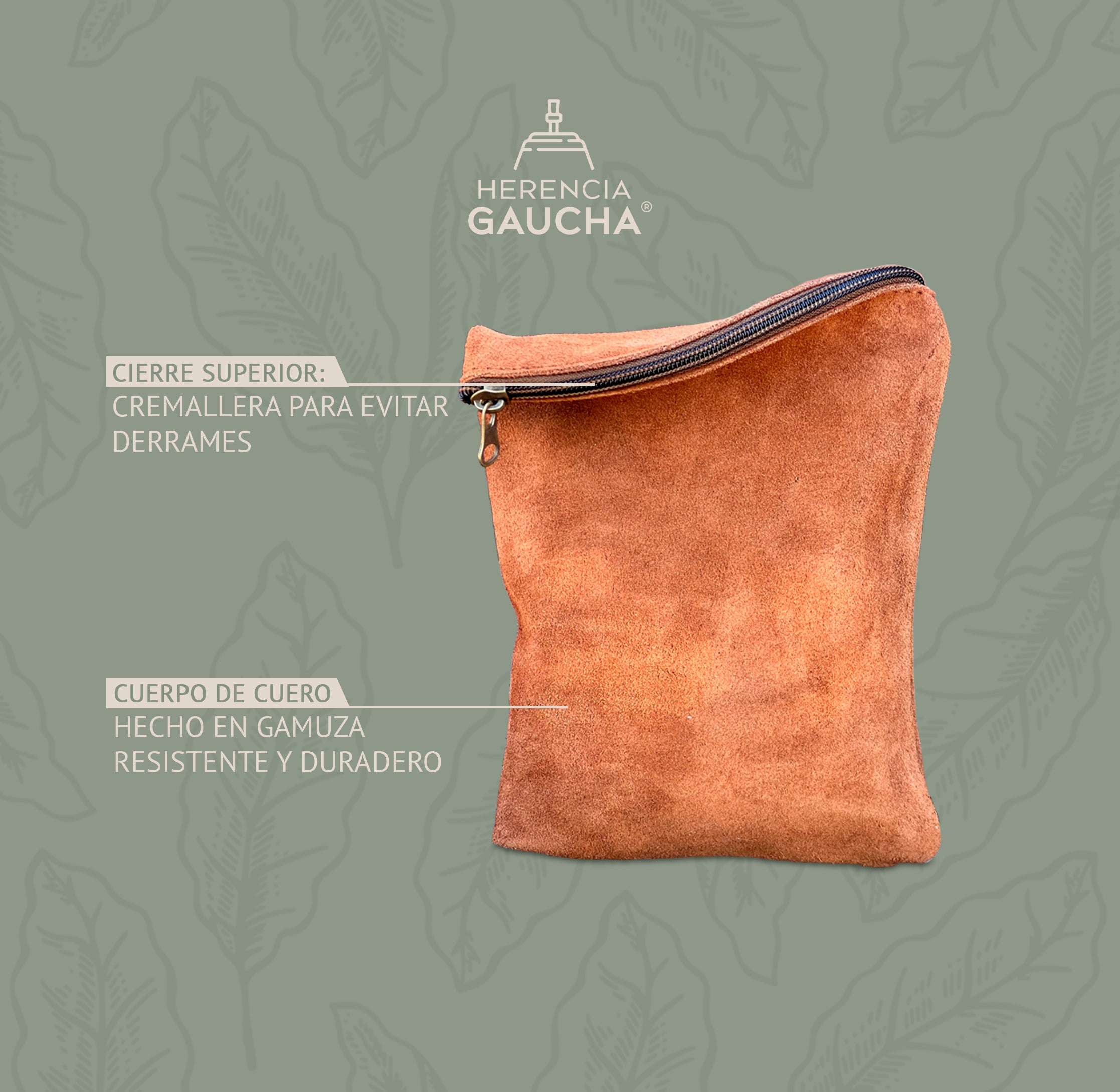 HERENCIA GAUCHA - Yerbera de Gamuza 1/2 Kg